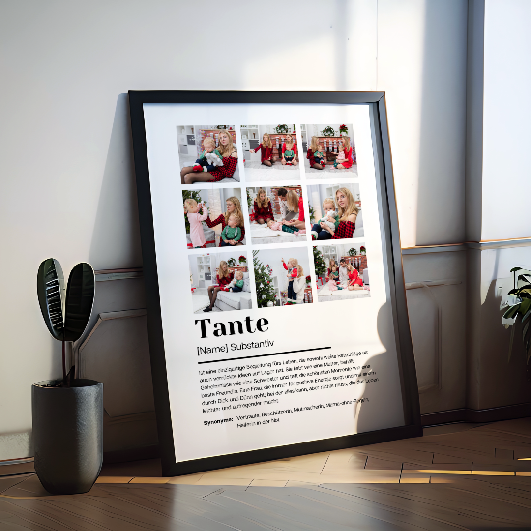 Poster Fotocollage Definition TANTE personalisiert