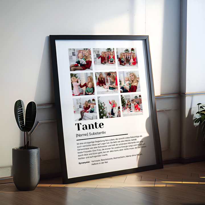 Poster Fotocollage Definition TANTE personalisiert