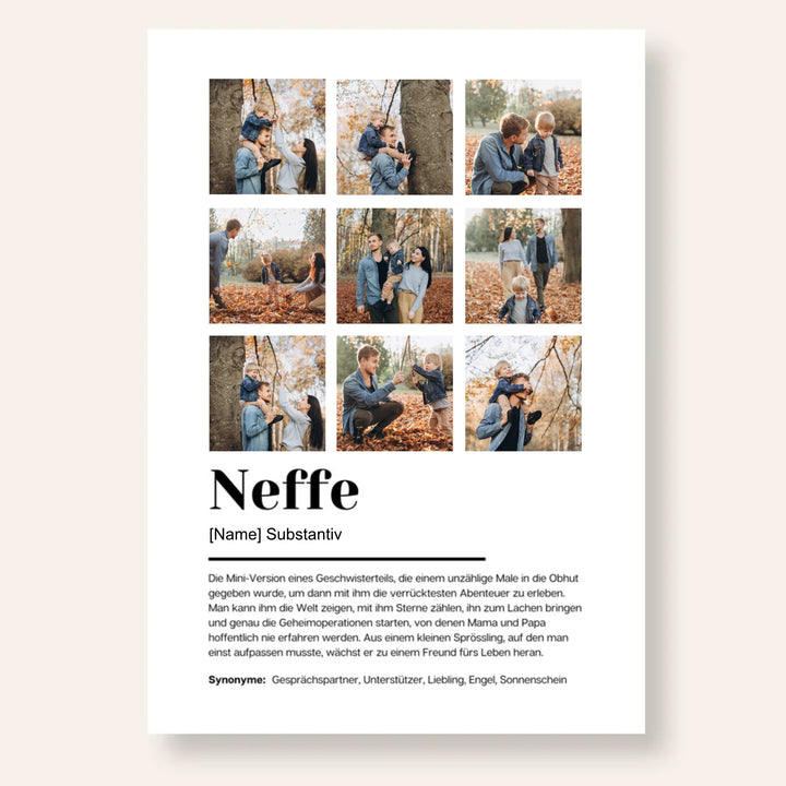 Poster Fotocollage Definition NEFFE personalisiert
