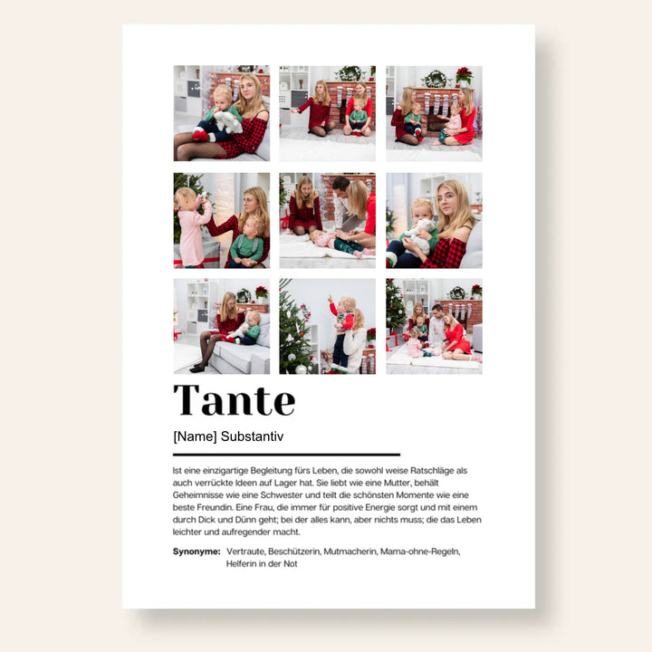 Poster Fotocollage Definition TANTE personalisiert