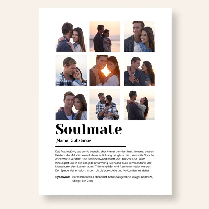 Poster Fotocollage Definition SOULMATE personalisiert