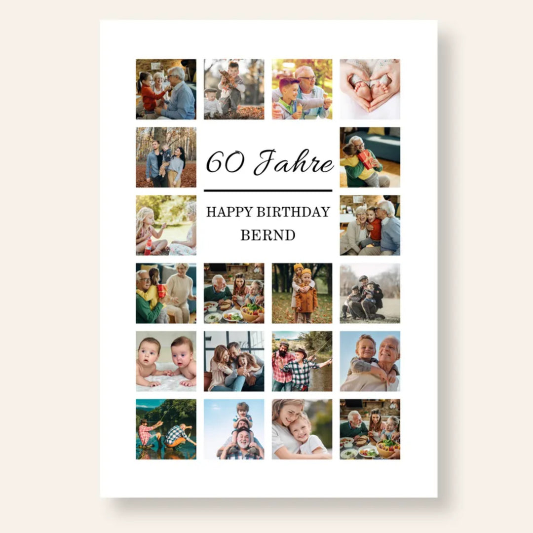 Fotocollage 60. Geburtstag personalisiert