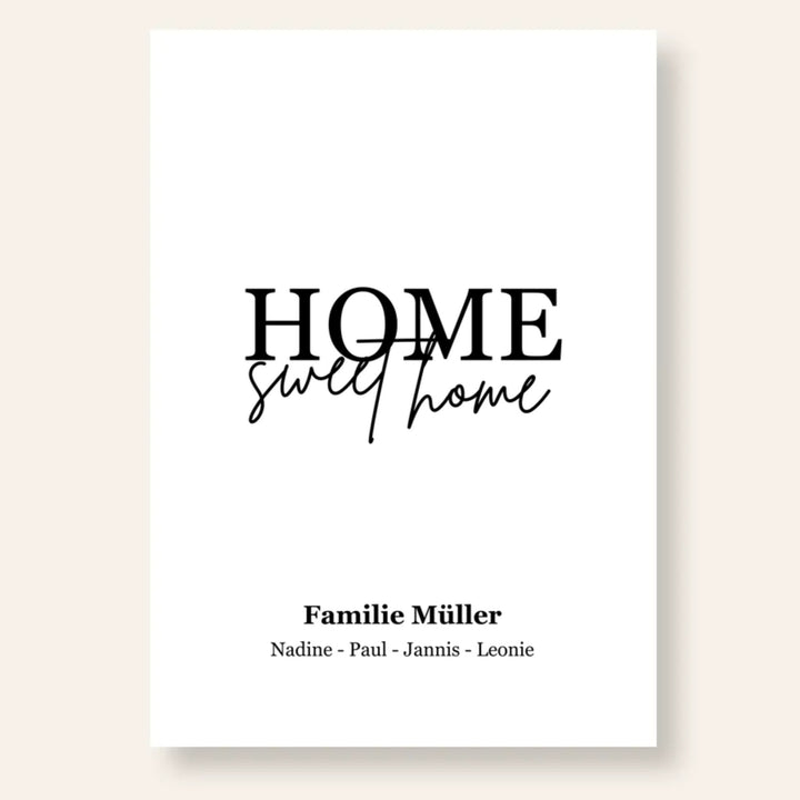 Home Sweet Home Poster personalisiert