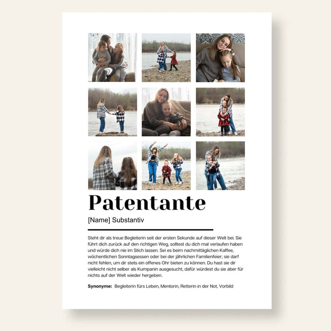 Poster Fotocollage Definition PATENTANTE personalisiert