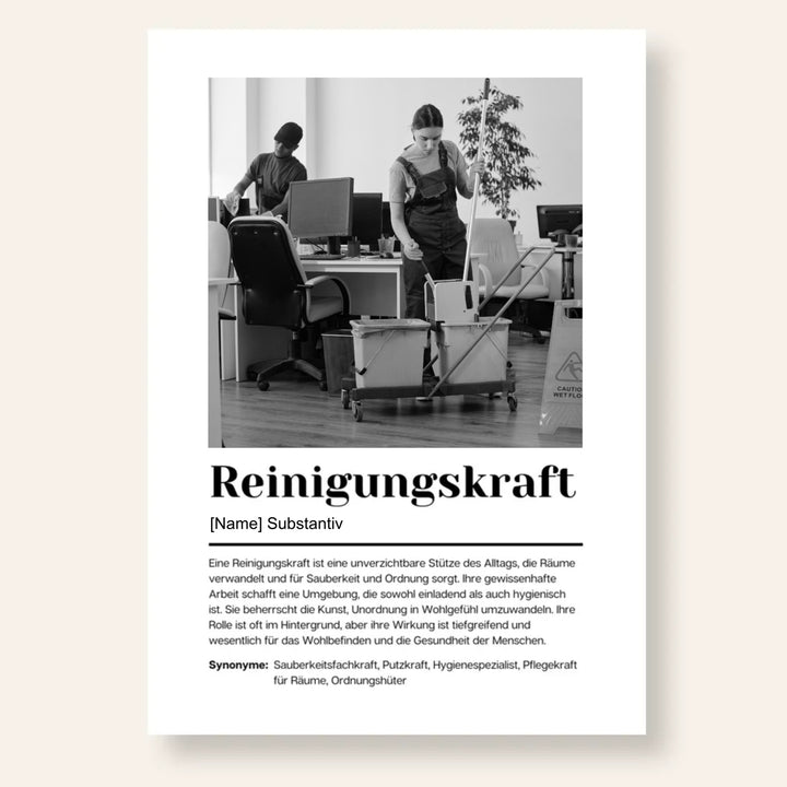 Fotoposter Definition REINIGUNGSKRAFT personalisiert