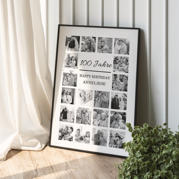 Personalisierte Fotocollage zum 100. Geburtstag