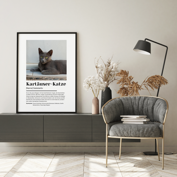 Fotoposter Definition Kartäuser Katze personalisiert