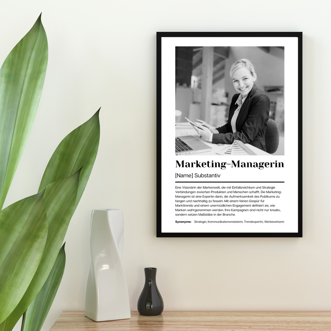 Fotoposter Definition MARKETING-MANAGERIN personalisiert