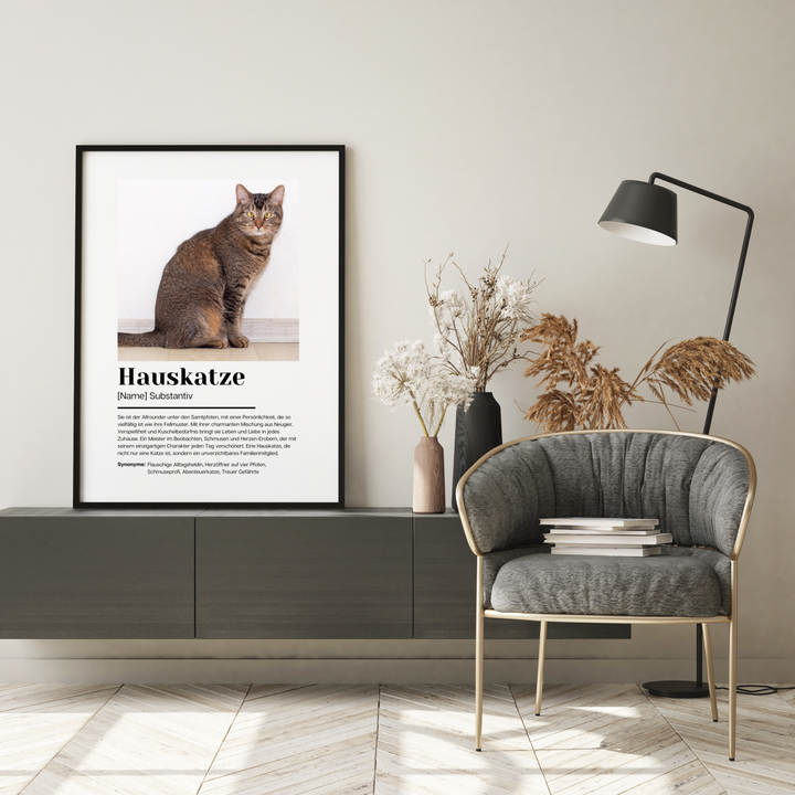 Fotoposter Definition Hauskatze personalisiert