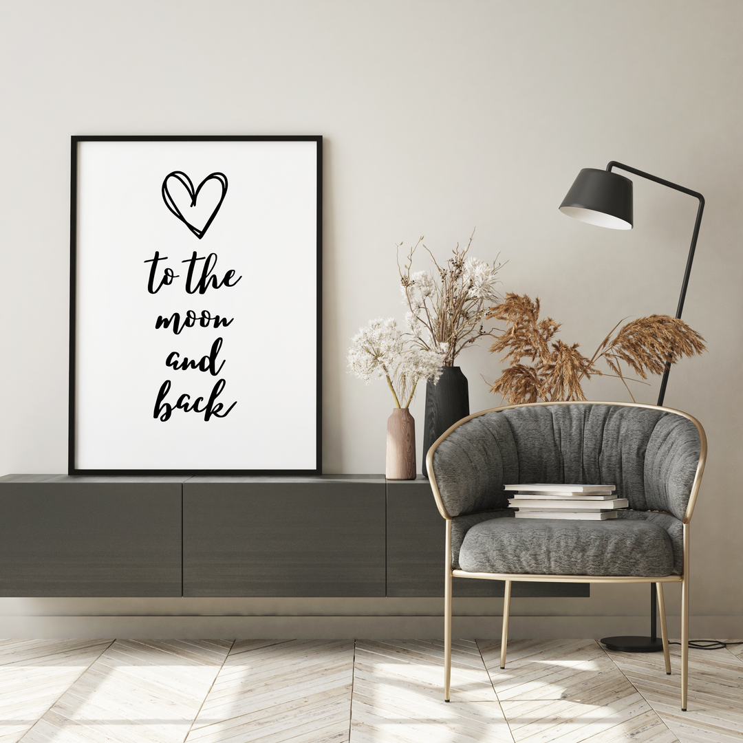 Love to the moon and back Spruch Poster