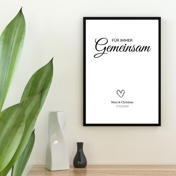 Poster Paar Beziehung gemeinsam personalisiert