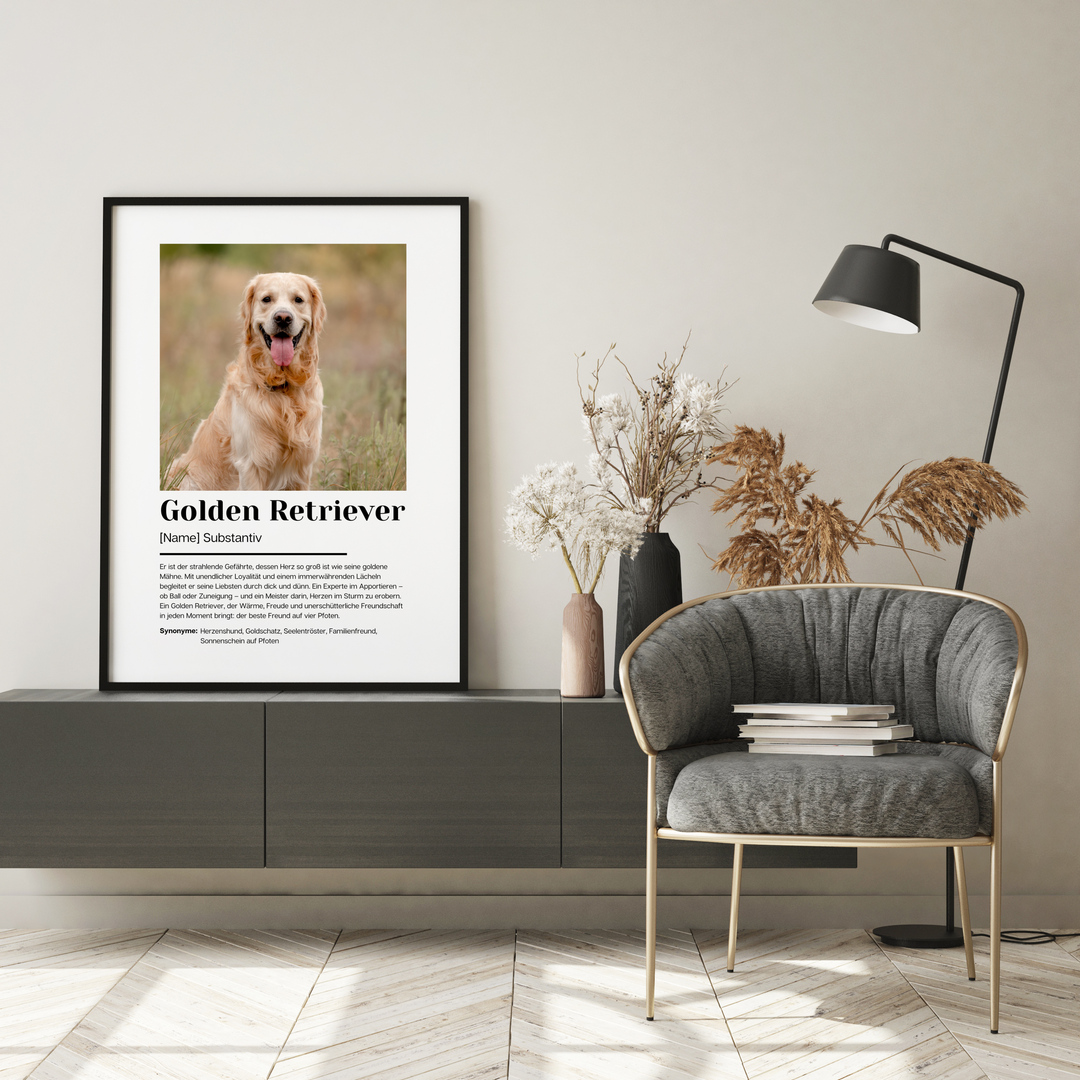 Fotoposter Definition Golden Retriever personalisiert