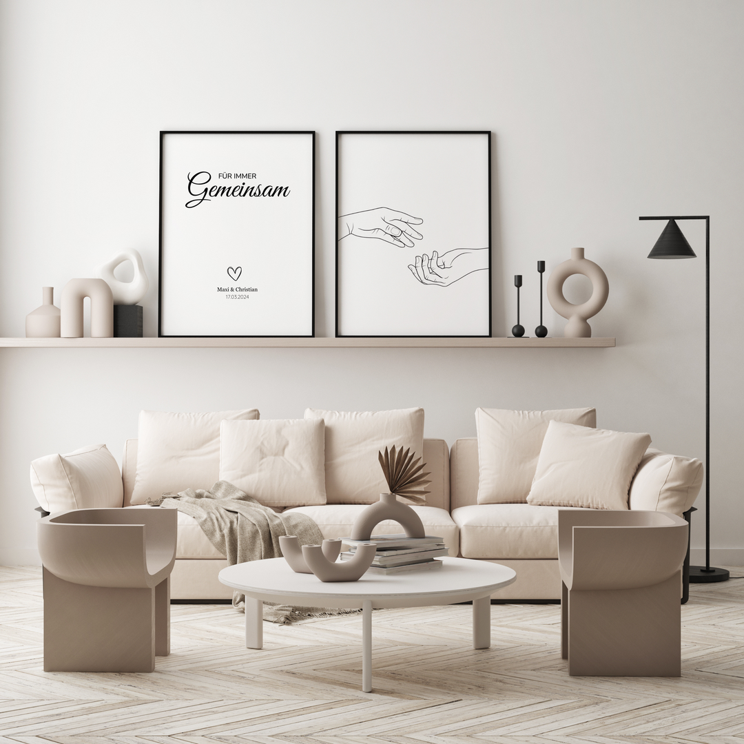 Poster Paar Beziehung gemeinsam personalisiert
