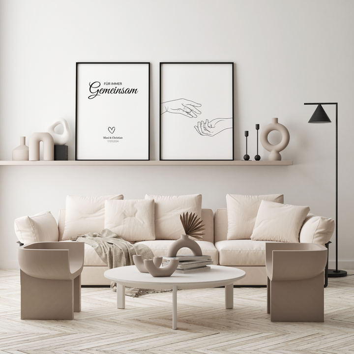 Poster Paar Beziehung gemeinsam personalisiert