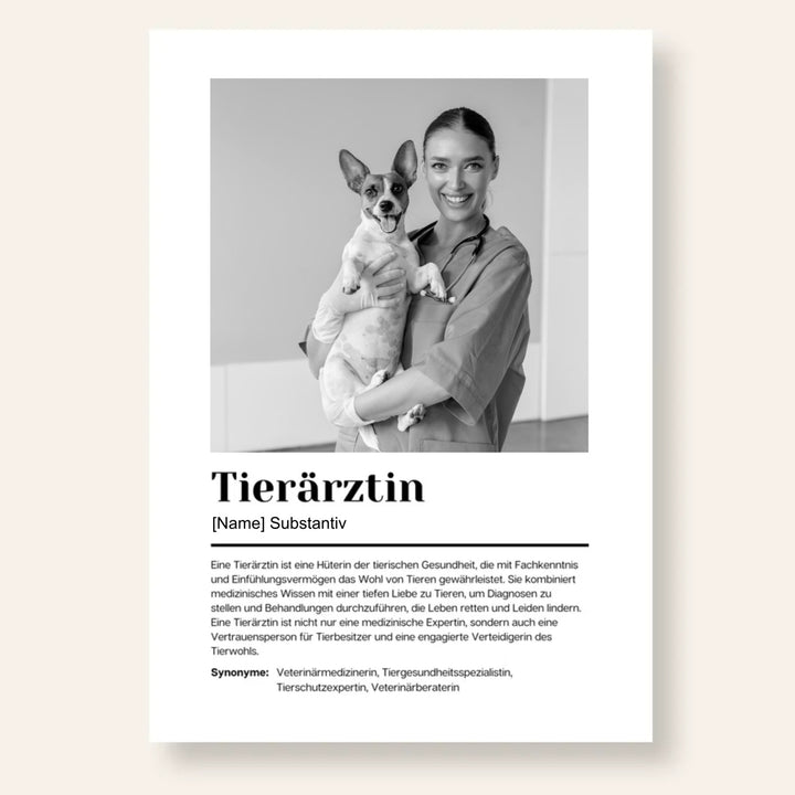 Fotoposter Definition TIERÄRZTIN personalisiert