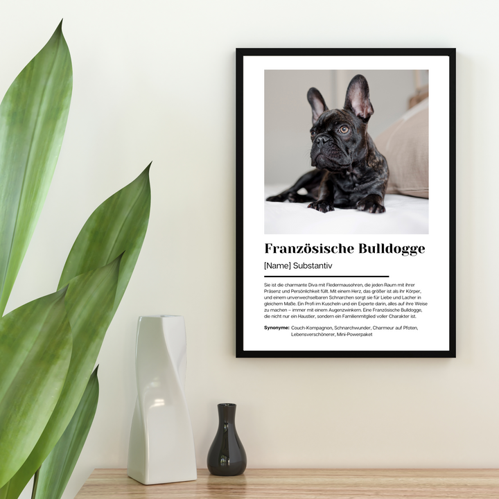 Fotoposter Definition Französische Bulldogge personalisiert