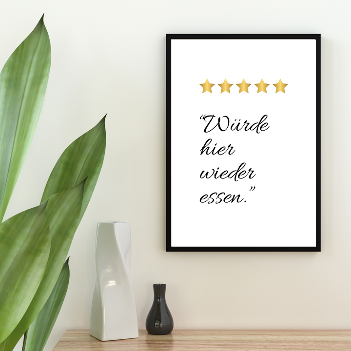 Poster Sternebewertung Küche Restaurant