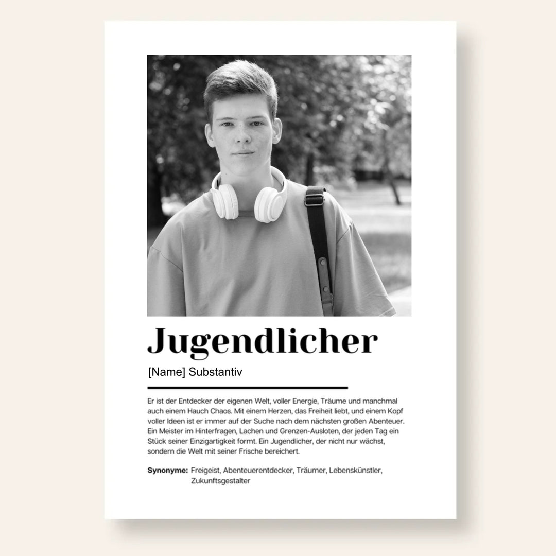 Fotoposter Definition Jugendlicher personalisiert