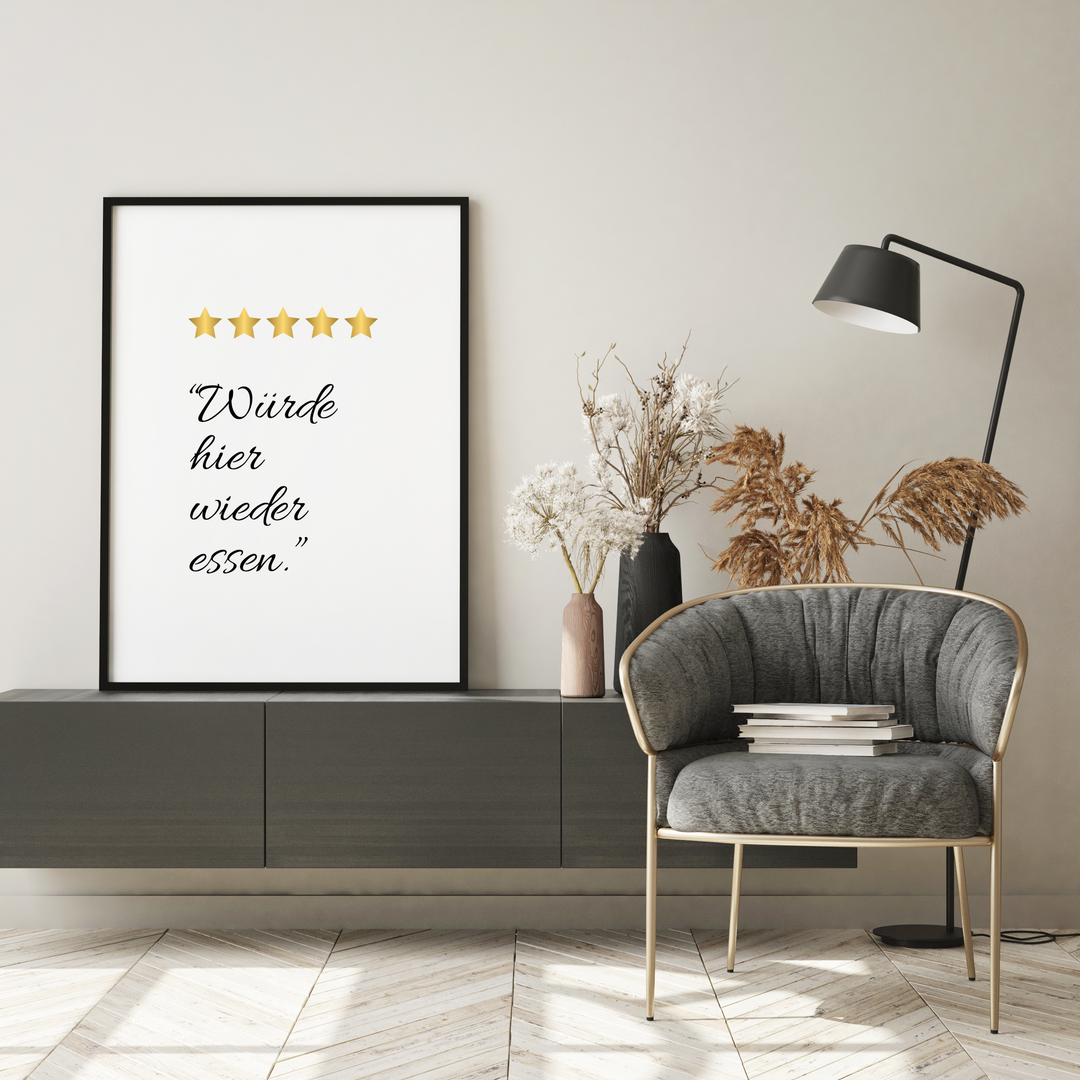 Poster Sternebewertung Küche Restaurant