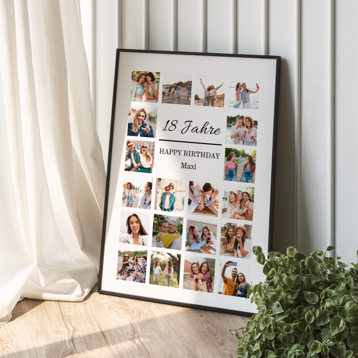 Fotocollage 18. Geburtstag personalisiert