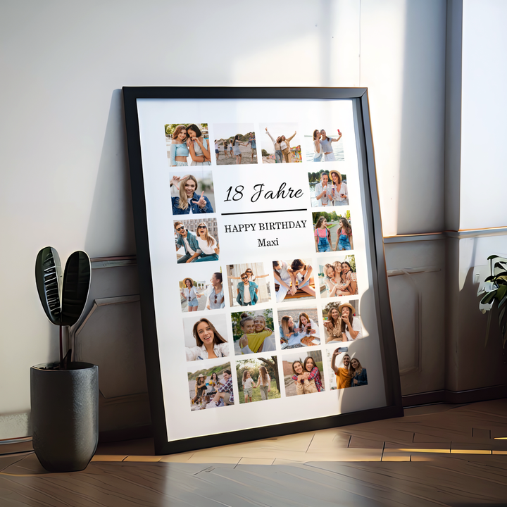 Fotocollage 18. Geburtstag personalisiert