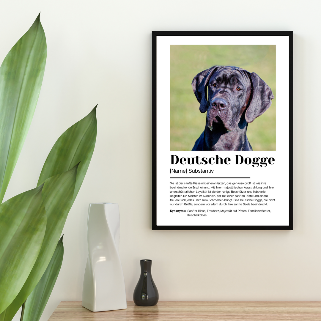 Fotoposter Definition Deutsche Dogge personalisiert