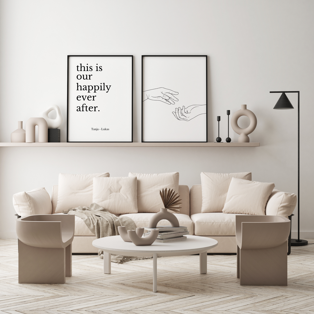 Spruch Poster this is our happily ever after personalisiert