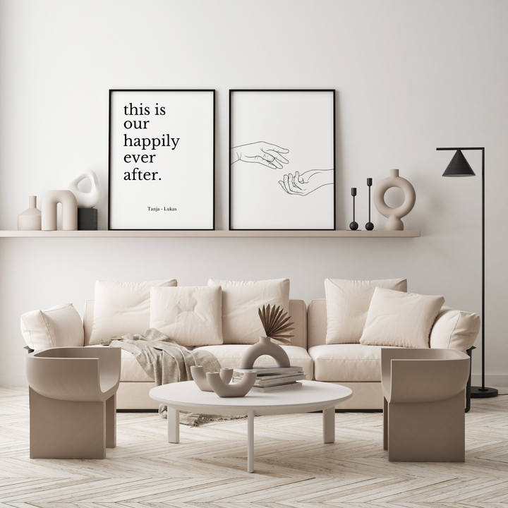 Spruch Poster this is our happily ever after personalisiert