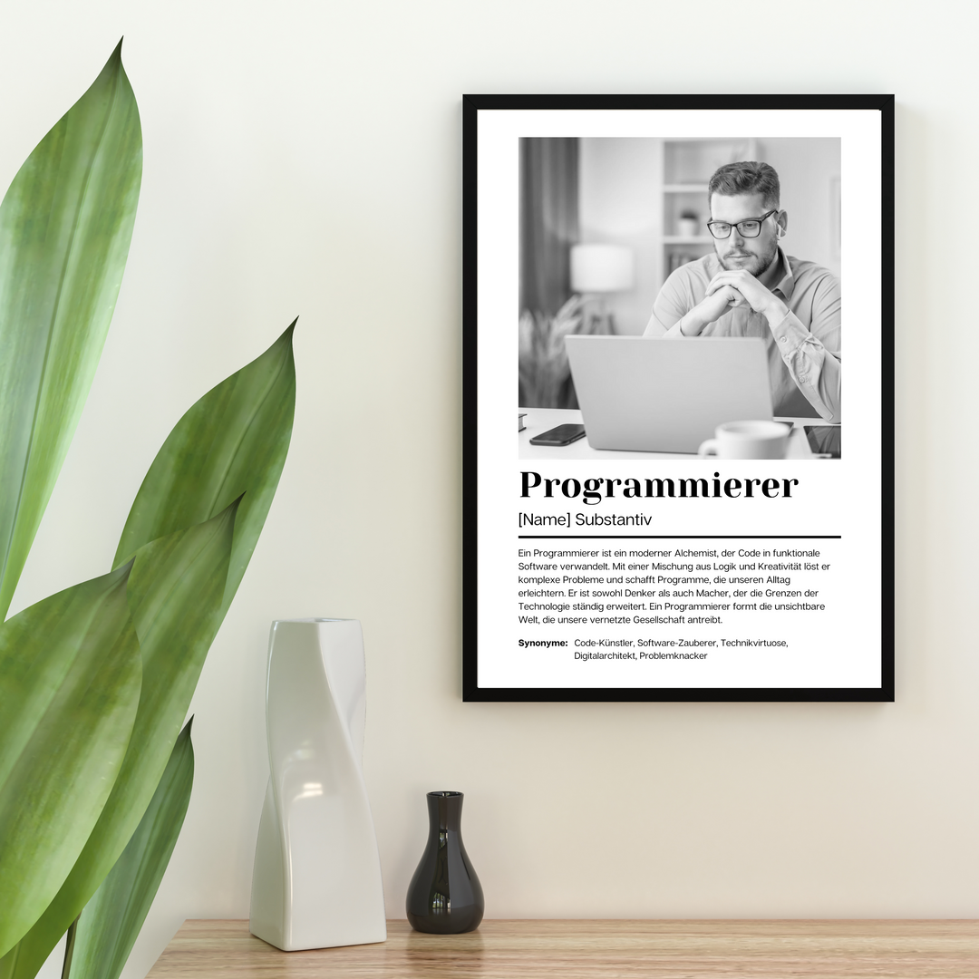 Fotoposter Definition PROGRAMMIERER personalisiert