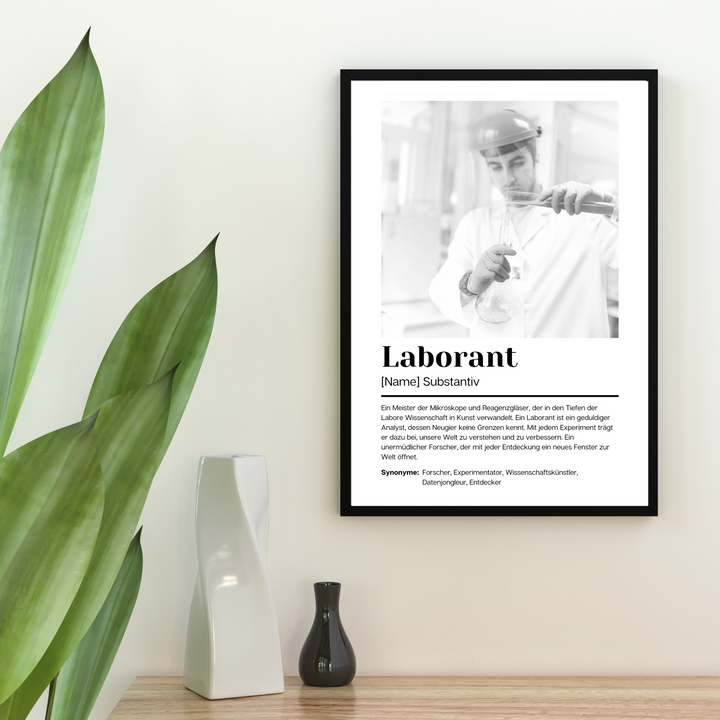 Fotoposter Definition LABORANT personalisiert