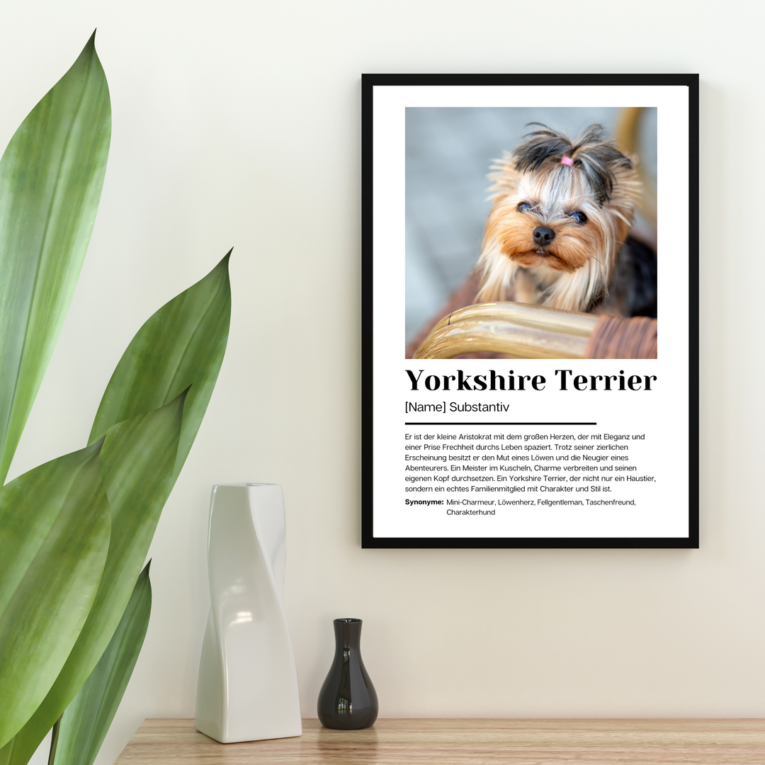 Fotoposter Definition Yorkshire Terrier personalisiert