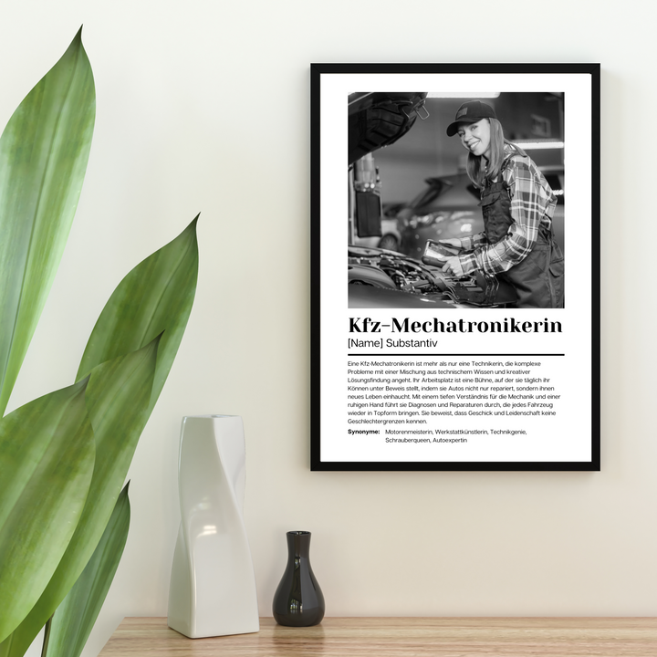 Fotoposter Definition KFZ-MECHATRONIKERIN personalisiert