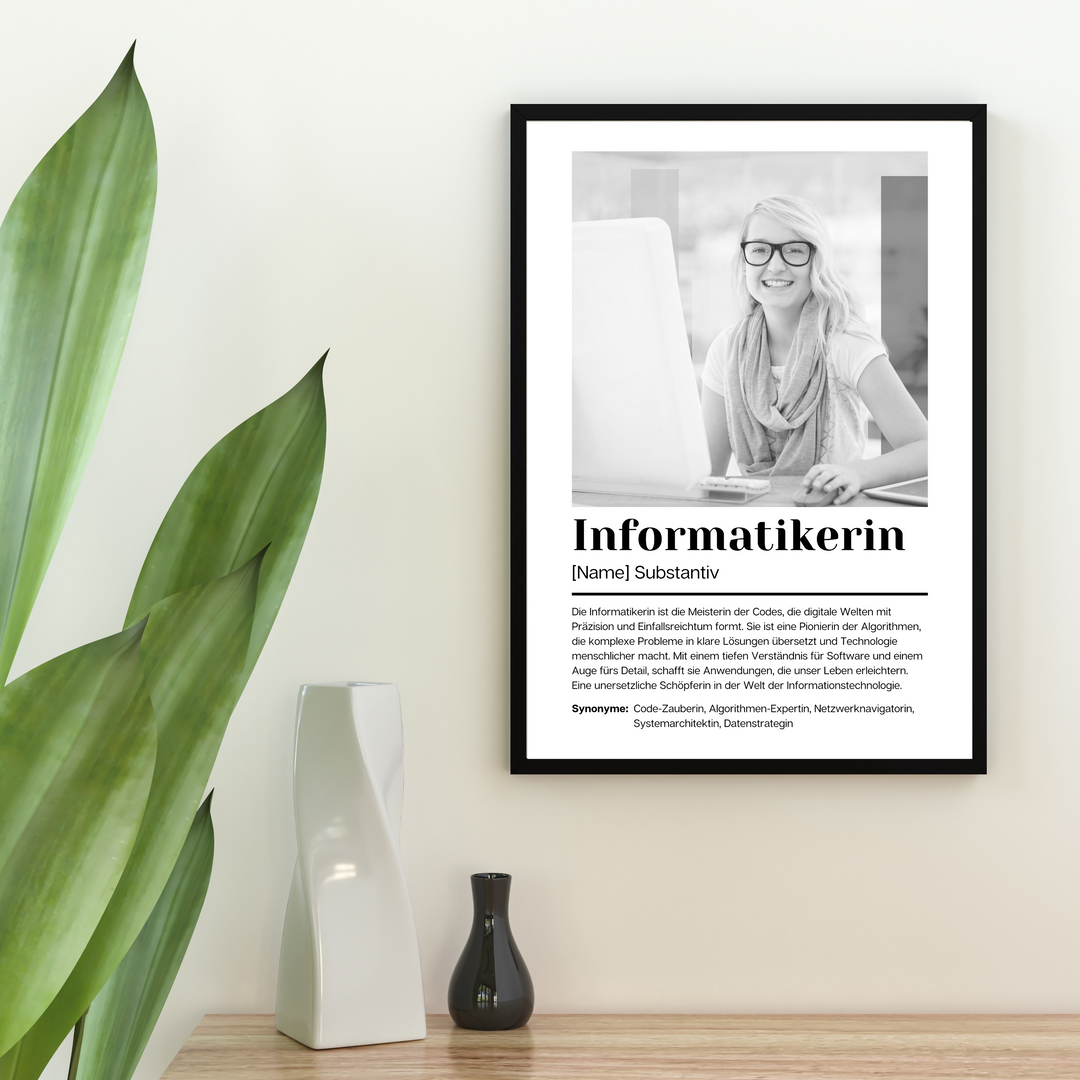 Fotoposter Definition INFORMATIKERIN personalisiert