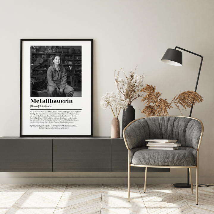 Fotoposter Definition METALLBAUERIN personalisiert