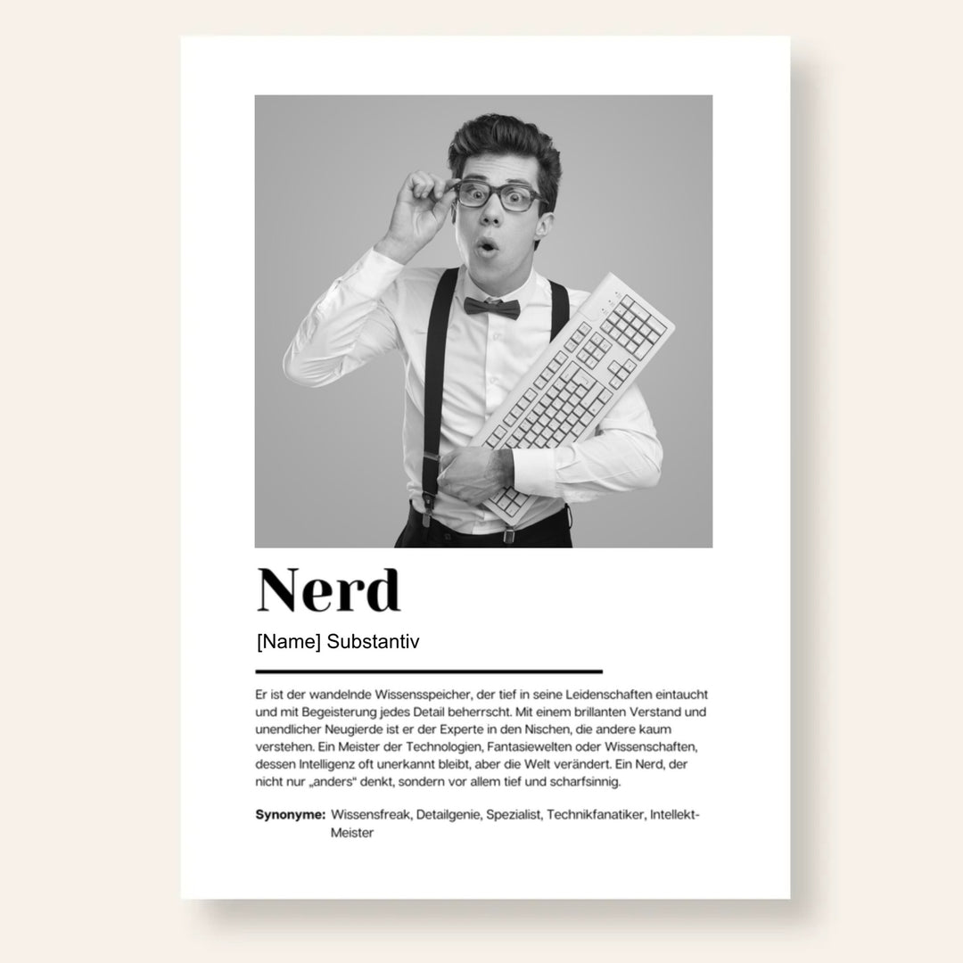 Personalisiertes Fotoposter Definition Nerd | Kleibt