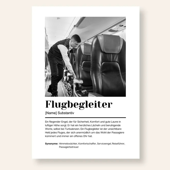 Fotoposter Definition FLUGBEGLEITER personalisiert