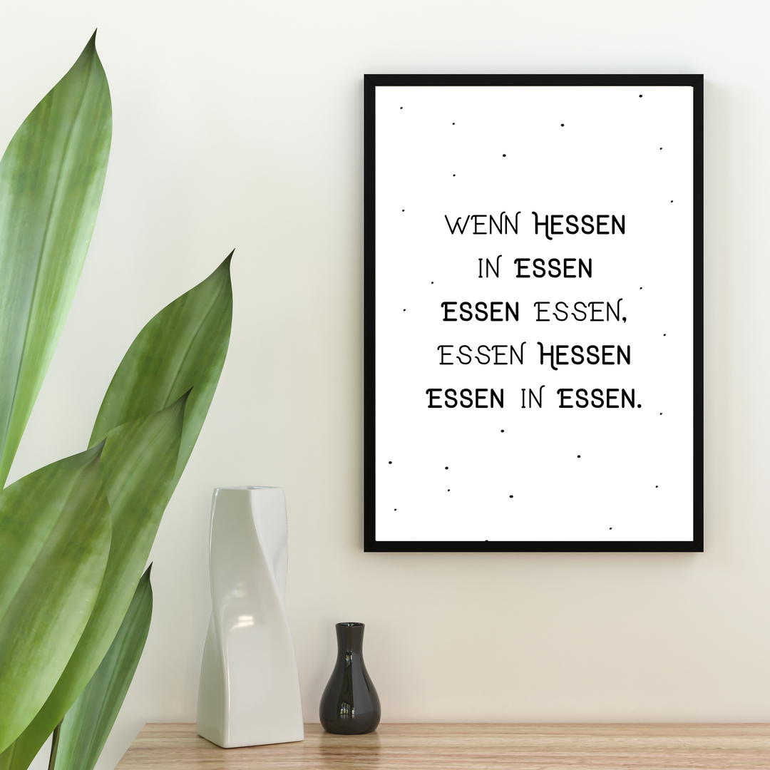 Zungenbrecher Poster "Wenn Hessen essen"