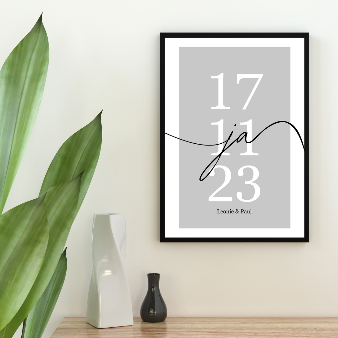 Poster Hochzeitsdatum personalisiert