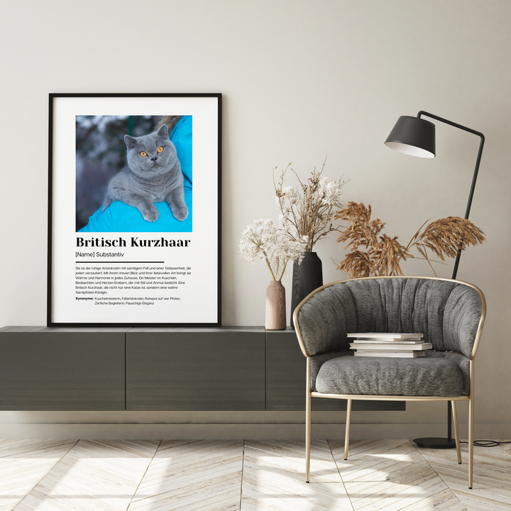 Fotoposter Definition Britisch Kurzhaar personalisiert