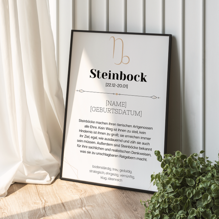Fotoposter Definition STEINBOCK (22.12-20.01) Sternzeichen personalisiert