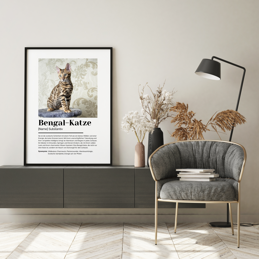 Fotoposter Definition Bengal-Katze personalisiert