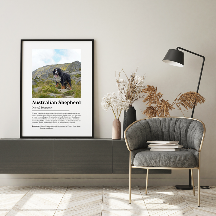 Fotoposter Definition Australian Shepherd personalisiert