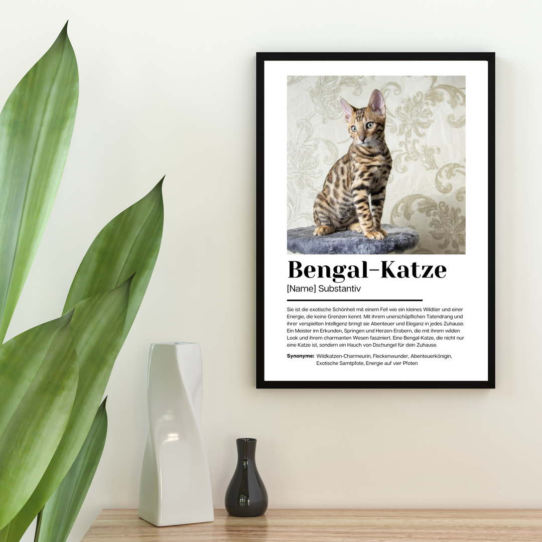 Fotoposter Definition Bengal-Katze personalisiert