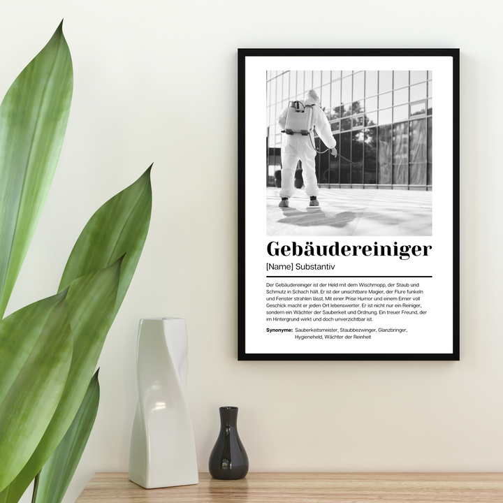 Fotoposter Definition GEBÄUDEREINIGER personalisiert