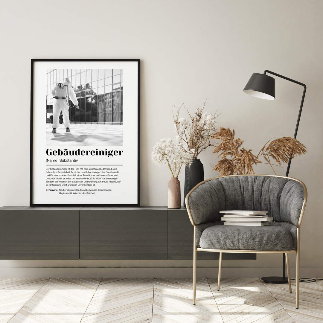 Fotoposter Definition GEBÄUDEREINIGER personalisiert