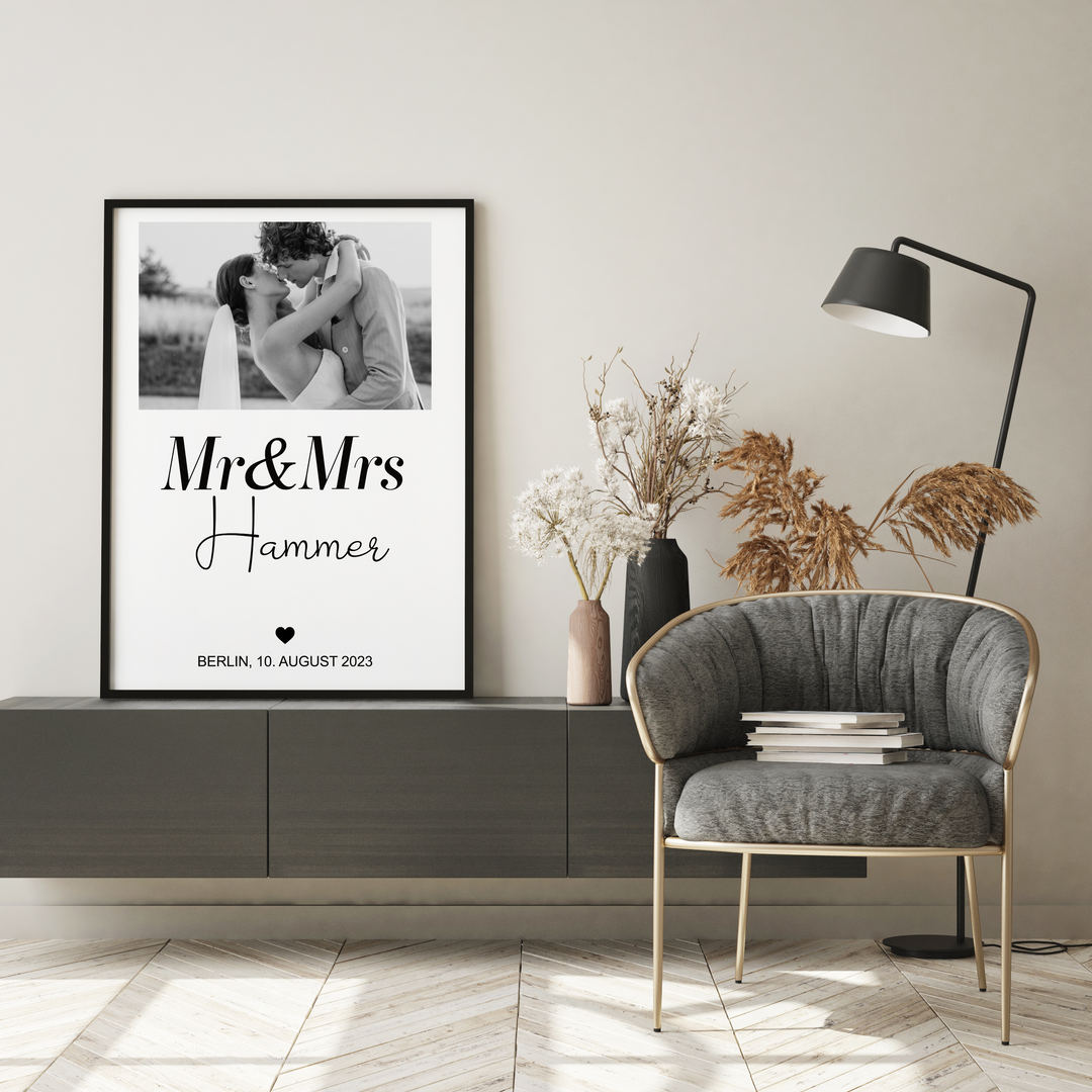 Fotoposter Mr & Mrs 02 personalisiert