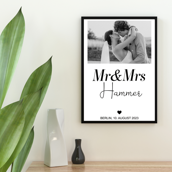 Fotoposter Mr & Mrs 02 personalisiert