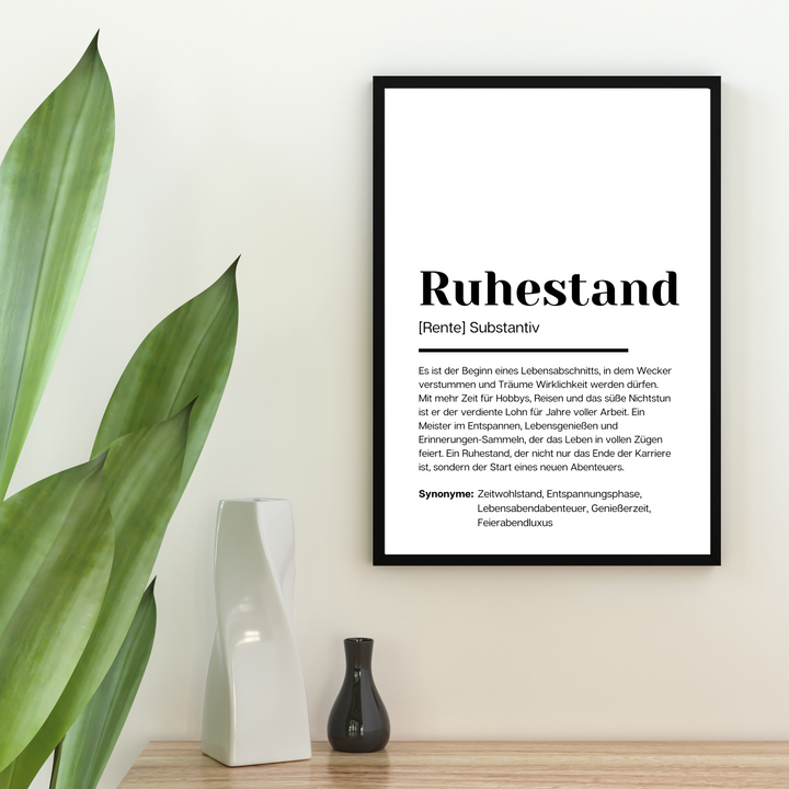 Poster Definition Ruhestand