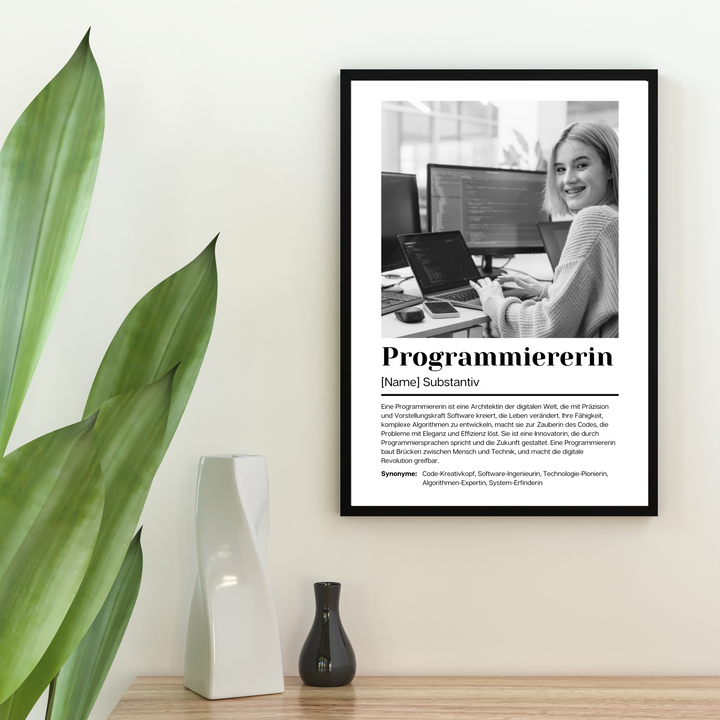 Fotoposter Definition PROGRAMMIERERIN personalisiert