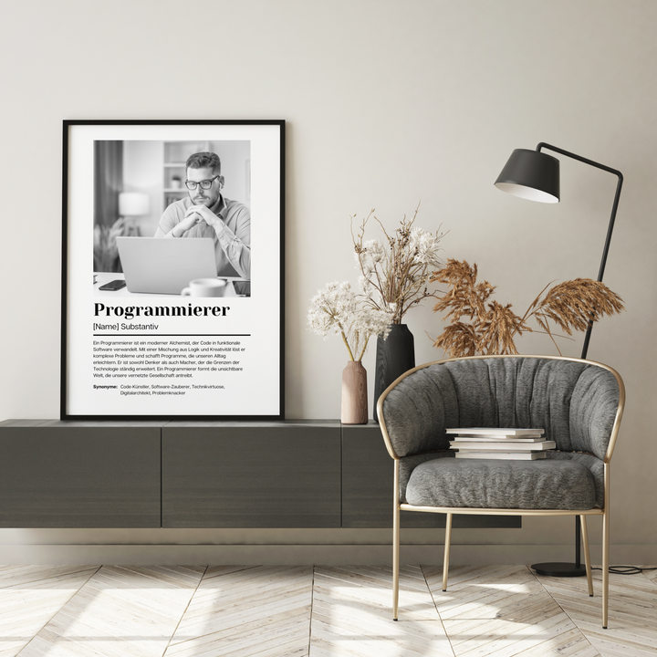 Fotoposter Definition PROGRAMMIERER personalisiert